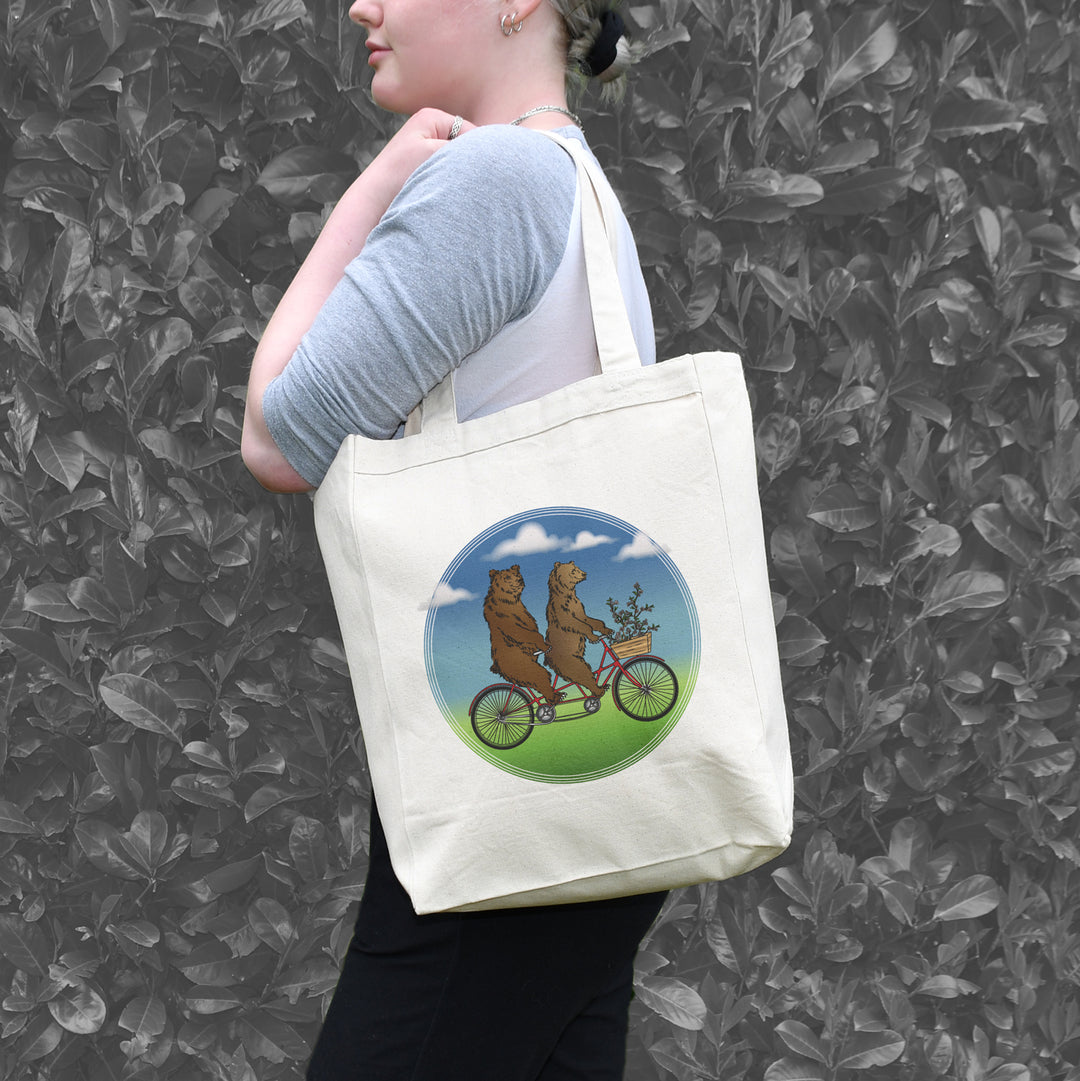 Bears on a Bike Tote Bag - Seattle Sundries -  